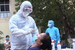 Lấy mẫu xét nghiệm tầm soát Covid-19 (HCDC).