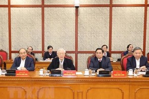 Tổng Bí thư, Chủ tịch nước Nguyễn Phú Trọng phát biểu kết luận phiên họp. (Ảnh: Trí Dũng/TTXVN).