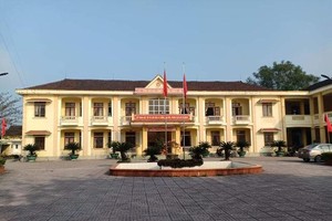 Trụ sở UBND xã Lâm Trung Thủy nơi ông Đinh Trọng Quốc, Phó Bí thư Đảng ủy công tác.