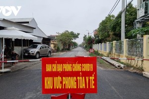 Khu vực phong tỏa tại thôn Việt Tiến, xã Đại Hợp, huyện Kiến Thụy, Hải Phòng, liên quan đến 2 ca bệnh 2582 và 2586.