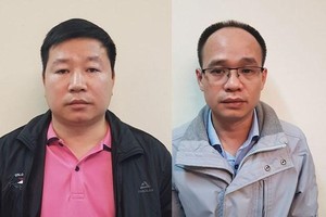 Hai bị can Chu Bá Toàn (trái) và Hoàng Thanh Sơn. (Nguồn: Công an cung cấp).