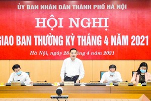 Ông Chu Ngọc Anh phát biểu kết luận hội nghị giao ban công tác tháng 4/2021.