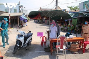 Một khu vực bị phong tỏa để phòng dịch Covid-19 tại huyện Hải Lăng, tỉnh Quảng Trị.