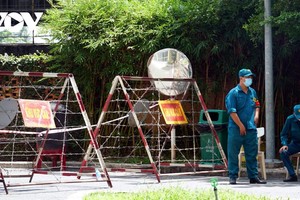 Lô A1 Chung cư Sunview Town - nơi ở của BN4514, đang bị phong tỏa tạm thời.