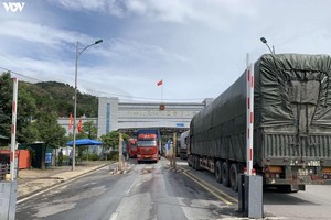 Xuất nhập khẩu hàng hóa tại cửa khẩu Chi Ma. Ảnh chụp ngày 23/9/2021.