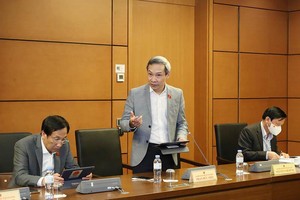 Đại biểu Phan Đức Hiếu, Ủy viên Thường trực Ủy ban Kinh tế của Quốc hội thảo luận về Kế hoạch Cơ cấu lại nền kinh tế giai đoạn 2021 - 2025. Ảnh: Duy Linh.