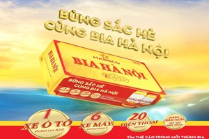 Trao thưởng khách hàng trúng giải nhất 1 xe ô tô Vinfast Lux A2.0 trong chương trình khuyến mại "Bừng sắc hè cùng Bia Hà Nội”