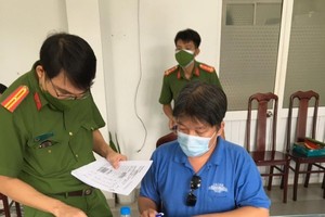 Nguyễn Xuân Quan tại cơ quan Công an (ảnh Công an cung cấp).