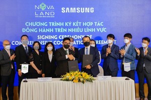 Samsung cùng Novaland ký kết hợp tác, đồng hành trên nhiều lĩnh vực ngày 08/11/2021.