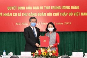 Trao quyết định của Ban Bí thư Trung ương Đảng cho bà Bùi Thị Hòa.