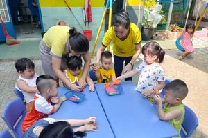 Trẻ em tại TP.HCM sẽ được quay lại trường mầm non từ tháng 2/2022 (Ảnh: Trường mầm non Thanh Vy).