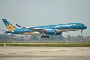 Máy bay của hãng hàng không Vietnam Airlines. (Ảnh: CTV/Vietnam+).