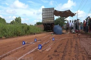 Hiện trường vụ tai nạn. (Ảnh: TTXVN phát)