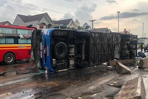 Hiện trường vụ tai nạn.