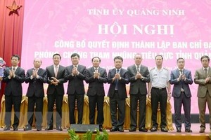 Ban Chỉ đạo phòng, chống tham nhũng, tiêu cực tỉnh Quảng Ninh ra mắt. (Ảnh: TTXVN phát).