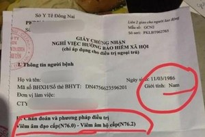 Đồng Nai: Phòng khám bán khống giấy nghỉ việc, thu lợi hơn 1,4 tỷ đồng