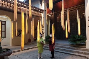 Các không gian nghệ thuật tại Tuần lễ khơi nguồn sáng tạo 2021 tại Hà Nội. (Ảnh: Đinh Thuận/TTXVN).