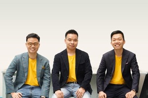 Đội ngũ sáng lập và điều hành On Group (từ trái sang): Minh Nguyễn, Giám đốc Tài chính, Giang Nguyễn, Giám đốc điều hành và Dũng Lưu, Giám đốc nhân sự.