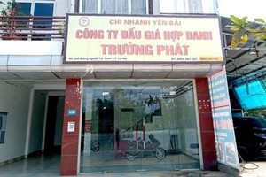 Công ty đấu giá Hợp danh Trường Phát tại thành phố Yên Bái. Ảnh: (TTXVN phát)