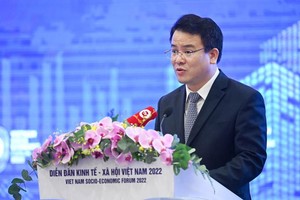 Thứ trưởng Bộ Kế hoạch và Đầu tư Trần Quốc Phương trình bày tham luận.