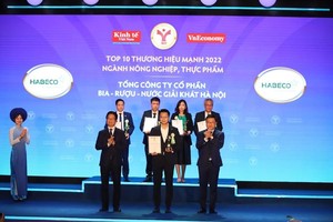 Habeco được vinh danh Top 10 Thương hiệu mạnh - ngành Nông nghiệp, Thực phẩm 2022