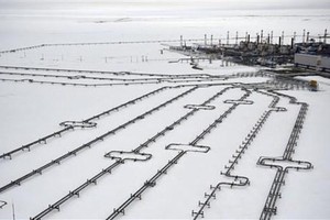 Đường ống dẫn khí đốt thuộc mỏ khí Bovanenkovo, được phát triển bởi Tập đoàn năng lượng Nga Gazprom, tại bán đảo Yamal ở Bắc Cực. (Ảnh: AFP/TTXVN)