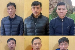 Các đối tượng trong đường dây cá độ bóng đá. (Nguồn: Công an tỉnh Bắc Giang).