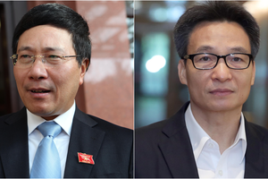 Phó thủ tướng Thường trực Chính phủ Phạm Bình Minh và Phó thủ tướng Vũ Đức Đam.