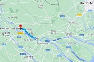 Bình đồ tuyến cao tốc Cao Lãnh - An Hữu.