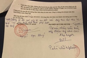 Dòng viết tay của ông Nguyễn Ngọc Thủy, Chủ tịch HĐQT Apax Holdings trong biên bản làm việc với phụ huynh TP.HCM ngày 9/4.