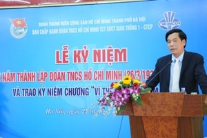 Cựu Tổng Giám đốc Cienco 1 Cấn Hồng Lai phát biểu khi đương nhiệm trong một sự kiện của Cienco-1. (Ảnh: Cienco-1).