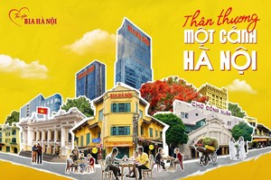 Sự giao hòa giữa cổ điển và hiện đại đã làm nên nét vừa quen thuộc vừa đặc trưng của Hà Nội. (Ảnh: Bia Hà Nội).