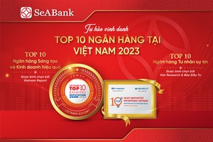 SeABank được vinh danh trong Top 10 Ngân hàng sáng tạo và kinh doanh hiệu quả và Top 10 Ngân hàng tư nhân uy tín 2023