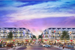 Phối cảnh phố đi bộ kết hợp thương mại của khu đô thị Estella City.