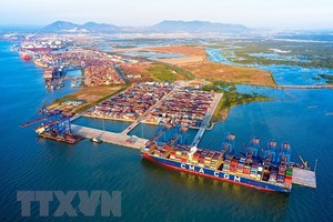 Tàu container cập Cảng Quốc tế Gemalink, Bà Rịa-Vũng Tàu. (Ảnh: Hồng Đạt/TTXVN)