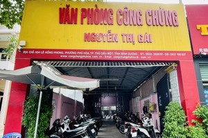 Văn phòng công chứng nơi ông Ngọc làm việc.