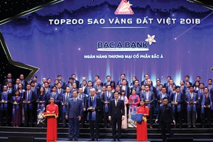 Ông Chu Nguyên Bình, Phó tổng giám đốc 
BAC A BANK nhận giải Sao Vàng Đất Việt 2018