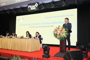 Ông Nguyễn Đình Lâm, Chủ tịch Hội đồng quản trị PVcomBank phát biểu tại Đại hội