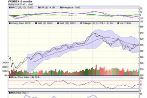 Biểu đồ phân tích kỹ thuật VN-Index (Nguồn: HOSE)