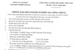 ITQ thông báo ngày đăng ký cuối cùng thực hiện quyền mua cổ phiếu