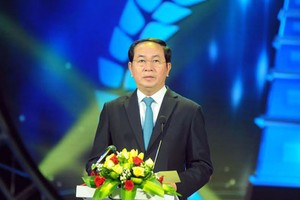 Chủ tịch nước Trần Đại Quang phát biểu tại buổi lễ (Ảnh: KTĐT)