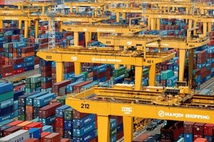 Đại gia vận tải lớn nhất Hàn Quốc- Hanjin Shipping đã đệ đơn xin toà án thụ lý tài sản hôm 31/8. Ảnh: Reuter