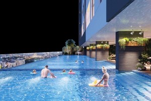 Bể bơi tràn thác mây - một trong những tiện ích riêng biệt chỉ dành riêng cho cư dân của The Golden Palm