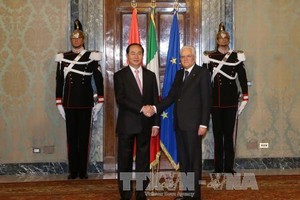Chủ tịch nước Trần Đại Quang và Tổng thống Italy Sergio Mattarella.