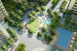 Khu Sapphire và quảng trường rộng 5.300 m2 nhìn từ trên cao.