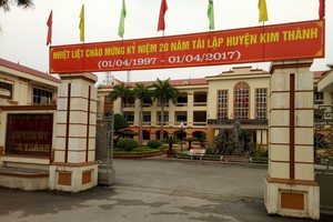 Huyện Ủy Kim Thành, nơi có Bí thư và Phó bí thư đang được có nhiều người thân cùng làm lãnh đạo trong huyện này. Ảnh: Dân trí