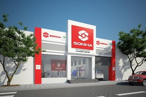 Mô hình phối cảnh 3D showroom Sơn Hà 