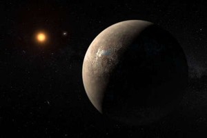 Mô phỏng Proxima b quay quanh ngôi sao Proxima Centauri. Ảnh:Kornmesser.