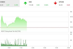 Phiên sáng 25/12: SAB trở lại, VN-Index giữ sắc xanh nhạt
