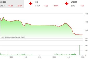 Phiên chiều 5/2: Nhà đầu tư tháo chạy, 2 sàn giảm mạnh nhất hơn 3 năm rưỡi